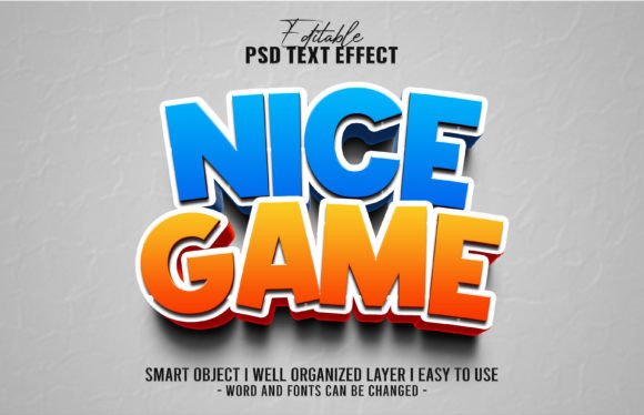 3D Nice Game Editable Text Effect PSD Guide