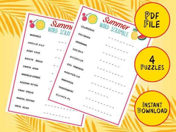 4 Pages of Summer Word Scramble Game: A Practical Review