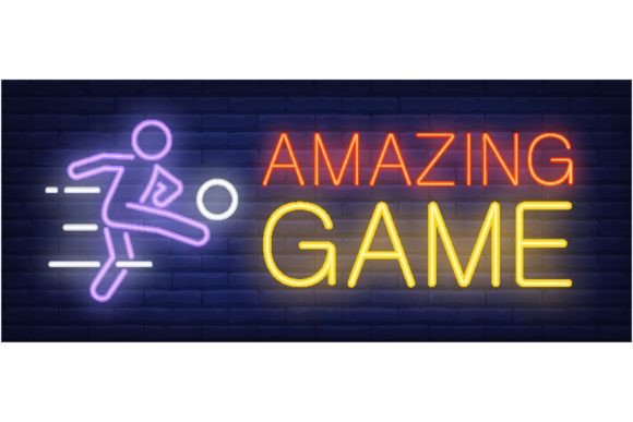Amazing Game Neon Sign. Football Player: A Bold Statement for Sports Enthusiasts and Venues