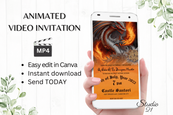 Animated D D Game Invitation GA101: Create Unique Digital Invites Fast