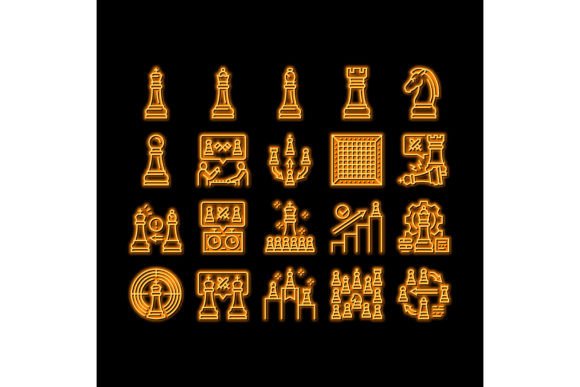 Chess Smart Strategy Game Figure Neon: Designing with Modern Visual Elegance