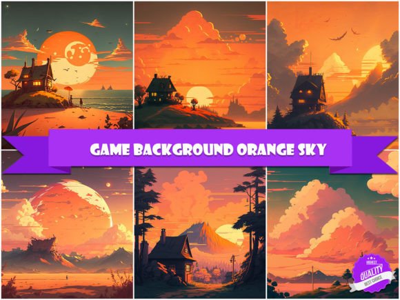 Game Background Orange Sky: A Vibrating Visual Resource for Creative Projects