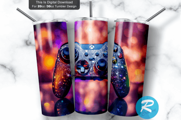 Game Controller Glitter 20 Oz 30 Oz Design Bundle
