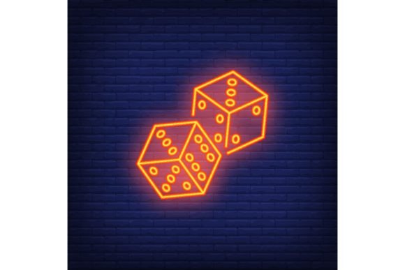Game Dices Night Bright Advertisement El: A Neon-Style Visual for Casino and Gaming Promotion