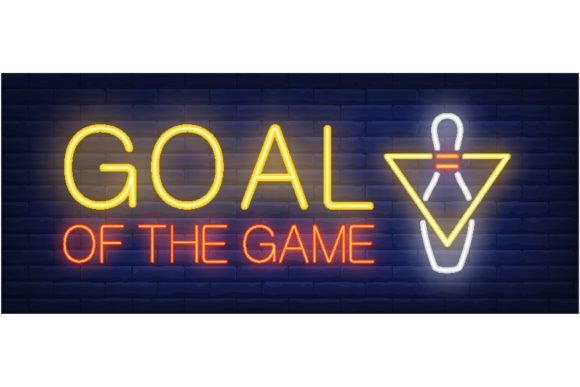 Goal of the Game Neon Text with Bowling: A Fusion of Retro Aesthetic and Modern Design