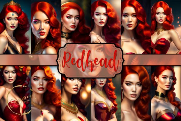 Red Hair Goddess Fantasy Game Background: Elevating Creative Projects with High-Resolution Art