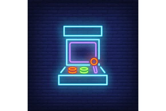 Retro Arcade Game Machine Neon Sign. Vid – Brighten Your Space with Nostalgic Flair