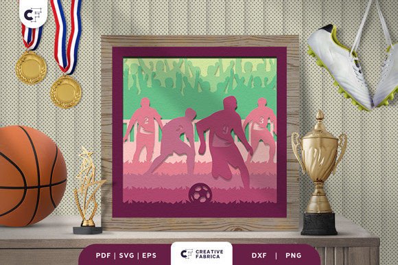 Soccer Game 3D Shadow Box Papercut – A Creative Way to Celebrate the Spirit of the Sport