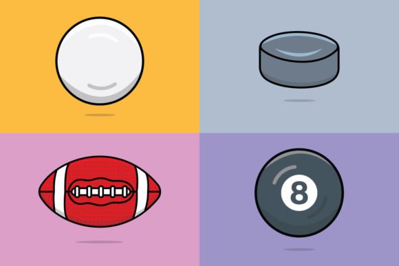 Sports Game Equipment Element Vector Collection